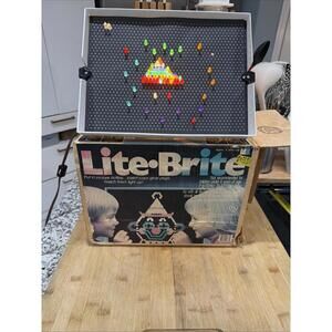 Vintage 1986 LITE BRITE Milton Bradley Pegs, Box works VTG *